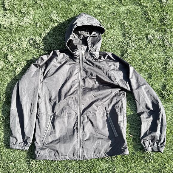Quiksilver Grey Zip Up Jacket Detachable Hood Men’s Size M